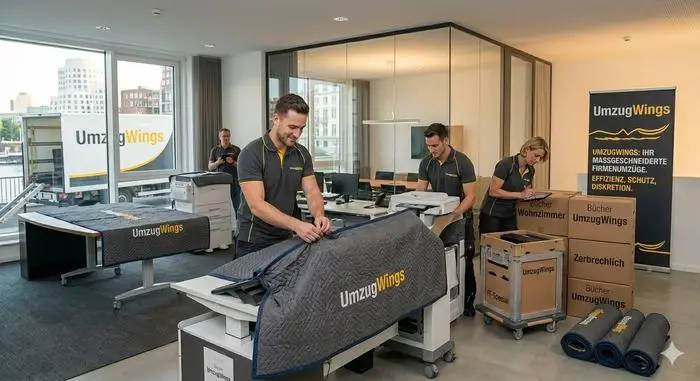 Firmenumzug – professionelles UmzugWings Team im Büro